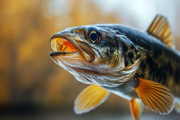 Obraz premium Close-Up of Largemouth Bass in Natural Habitat