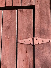 Rustic barn door painted red