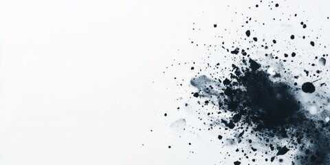 Abstract Black Ink Splash on White Background for Creative Projects