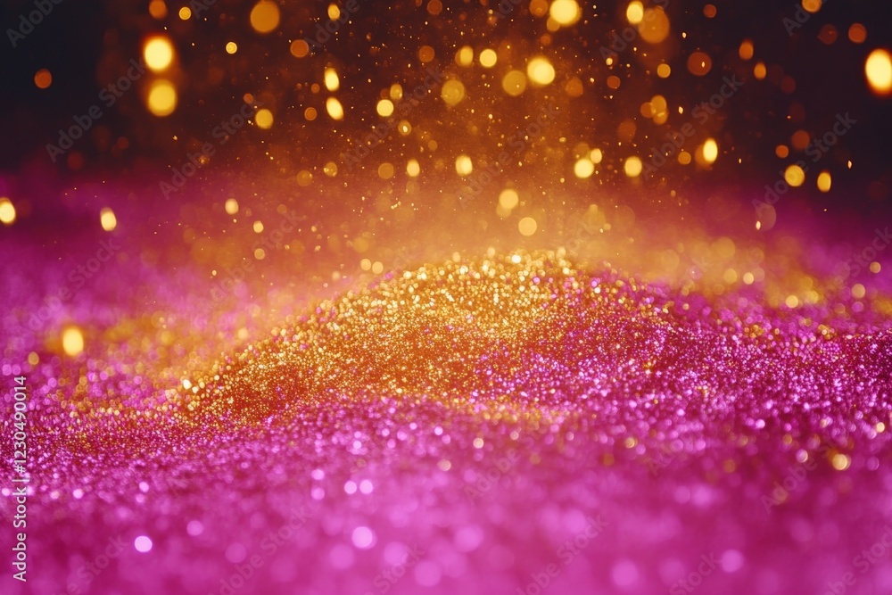 Aufkleber Sparkling glitter creates an enchanting display of colors and textures against a dark backdrop during an artistic event