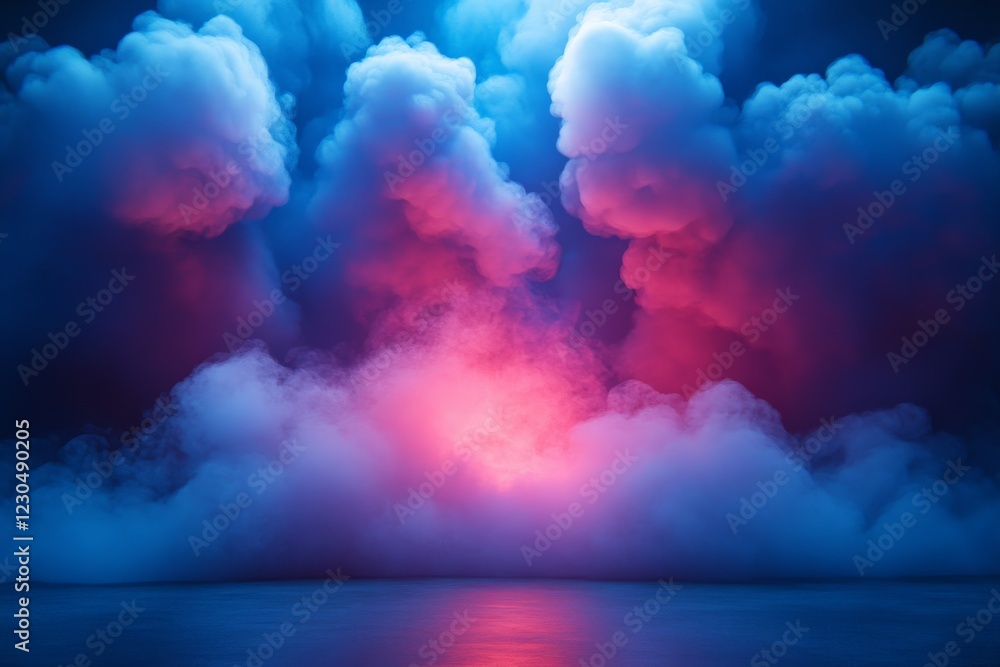Aufkleber colorful clouds create an ethereal atmosphere above a tranquil water surface at dusk