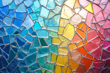 Multicolored Glass Mosaic Pattern