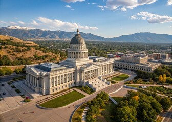 Utah State Capitol Building Historical Architecture, Salt Lake City Panorama