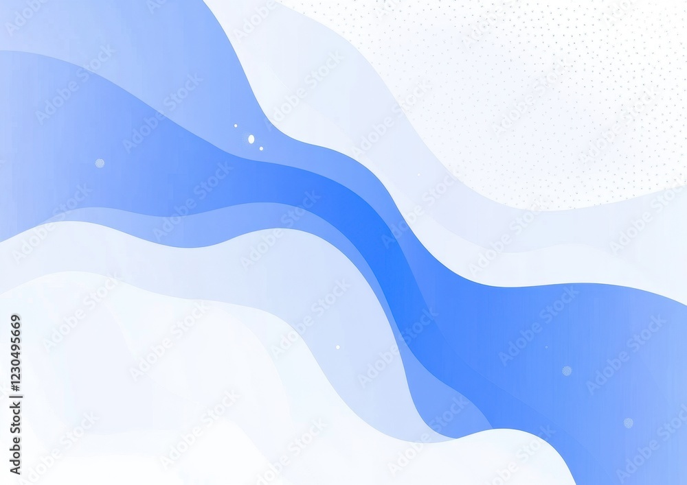 Poster banner with a blue wave on a white background simple white and light gray gradient pattern generativ