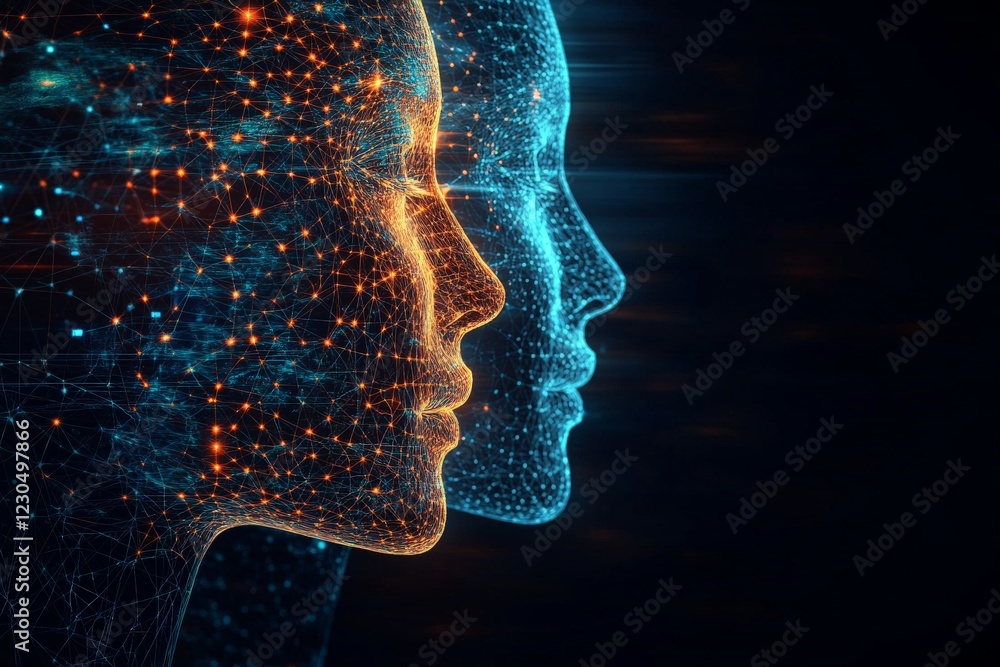 Poster Digital representation of human profiles exploring artificial intelligence and technology innovation