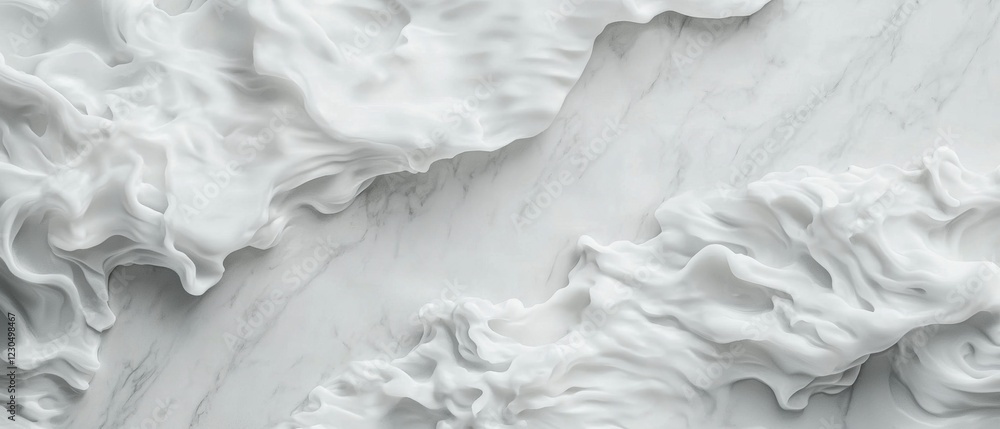 Poster close-up of a white marble surface. the marble has a smooth and glossy texture, with deep grooves an