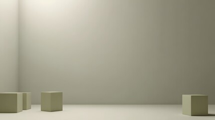 Minimalist Green Cubes Studio Background Mockup