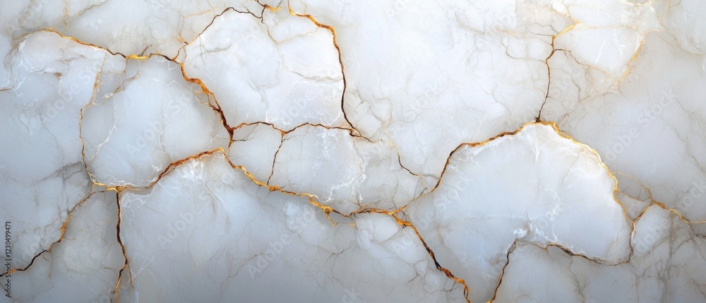 Poster close-up of a white marble surface with a rough texture. the surface appears to be cracked and uneve
