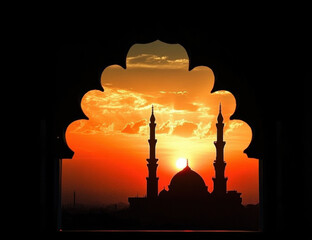 Ramadan Kareem background.Mosque window 
