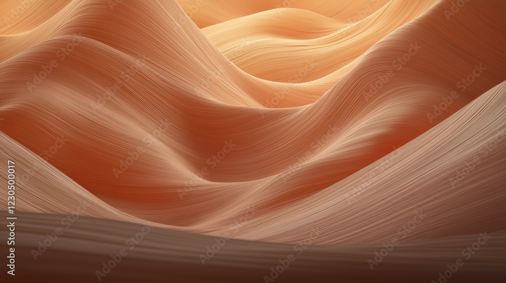 Poster Abstract digital art piece that appears to be a close-up of a wave-like pattern. the wave is made up of thin, wavy lines that create a sense of movement and depth.