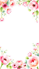 Pink Floral Frame, Wedding Invitation, Greeting Card Design