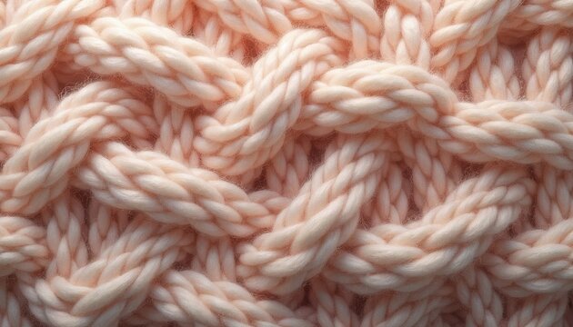 Textured background of interwoven soft peach fibers creating a warm and cozy feel