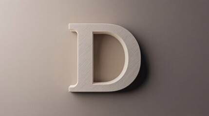 Obraz premium Elegant 3D Render of the Letter D against a Neutral Background