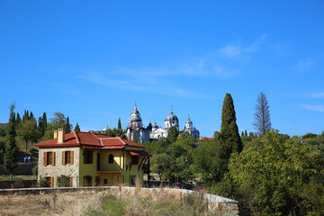 Skete of Saint Andrew in Karyes is a monastic institution on Mount Athos, Greece