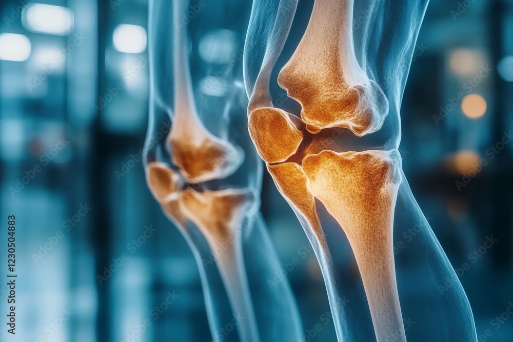 Leinwandbilder detailed view of knee joints showcasing structure and function in a medical setting