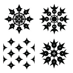 Simple Pattern with Dark Symbols Isolated Vector Illustration