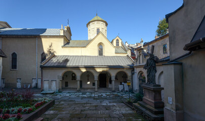 Old yard of Armenian Cathedral in Lviv, Western Ukraine.