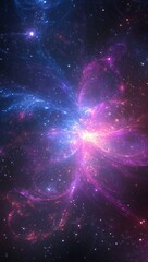 Fototapeta premium abstract background with glowing lines in blue, purple, and red colors, creating a sense of space