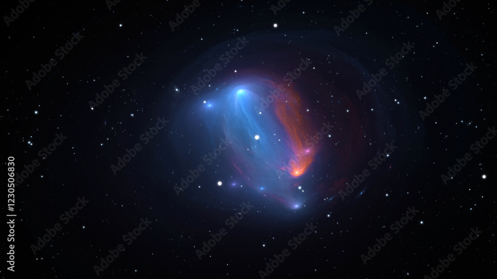 Wall mural space nebula. giant interstellar cloud and stars scattered across the universe. no ai tool was used