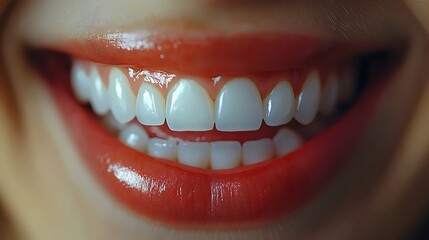 Obraz premium A woman's mouth is open, showing her teeth