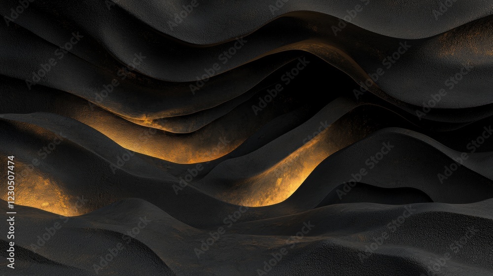 Poster abstract digital art piece that appears to be a close-up of a wave-like pattern. the wave is made up