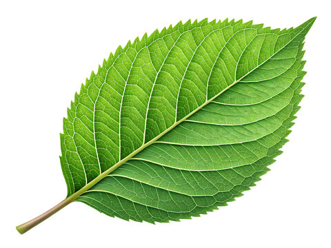 green leaf isolated on white