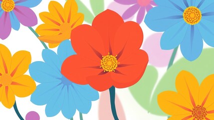 Minimalist Flower Art - Bold Colors, Sharp Focus