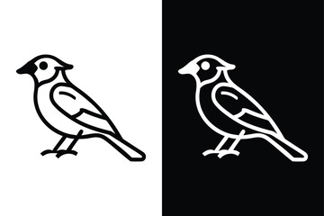 High-Quality Blue Jay Bird Silhouette Vector for Designers.