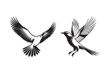 Minimalist Bird Silhouette Design Artistic Flying Bird Clipart