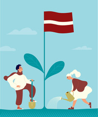 Cultivating Statehood: Growing Latvia Independent Future. Concept for Independence day celebration
