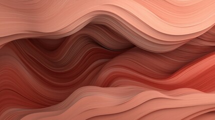 Fototapeta premium Abstract digital art piece that appears to be made up of wavy lines in a gradient of orange and red colors. the lines are arranged in a wave-like pattern, creating a sense of movement and depth.