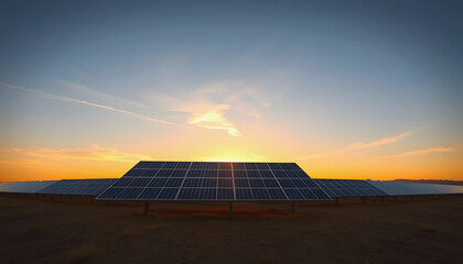 panoramic - solar panel at sunset , with white tonespng
