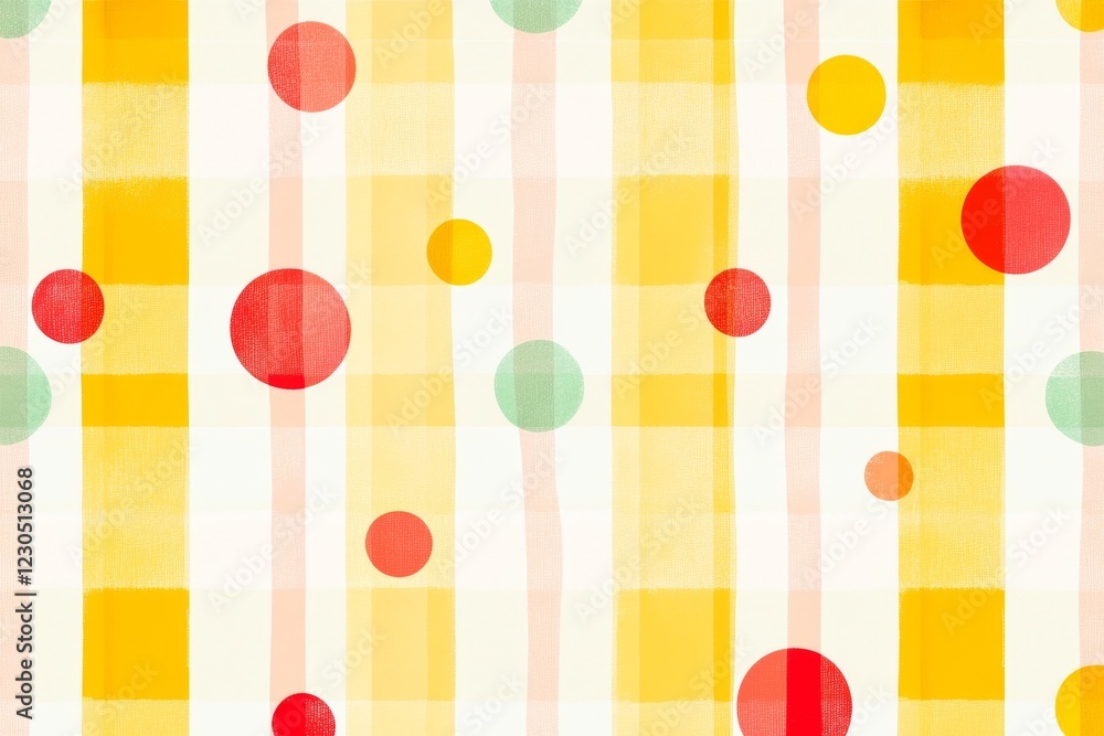 Poster vibrant checkered pattern with circles