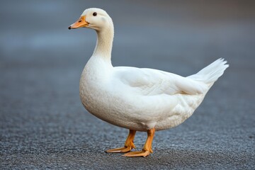 Obraz premium White Duck Standing Outdoors