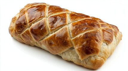 beef wellington isolated on white background