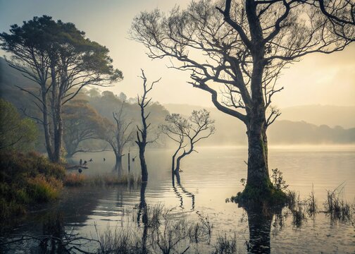 Vintage Ireland: Gearagh Flooded Forest, Macroom, Cork - Ancient Woodland Landscape