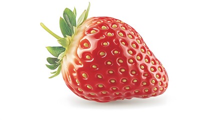 Juicy Red Strawberry Fruit Detailed Closeup Photography