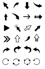 Arrows set of 100 black icons. Arrow icon. Arrow vector collection. Arrow. Cursor.