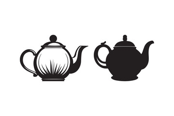 Vintage and Modern Teapot Silhouette