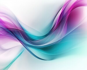 Naklejka premium Vibrant abstract waves in purple and teal colors.