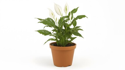 Beautiful Peace Lily Plant in Brown Pot, Indoor Plant, Home Decor
