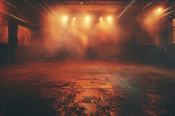 Empty Stage in a Dark Room