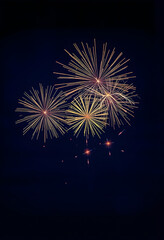 New Year's Eve fireworks on rustic dark blue night sky texture , with white tonespng