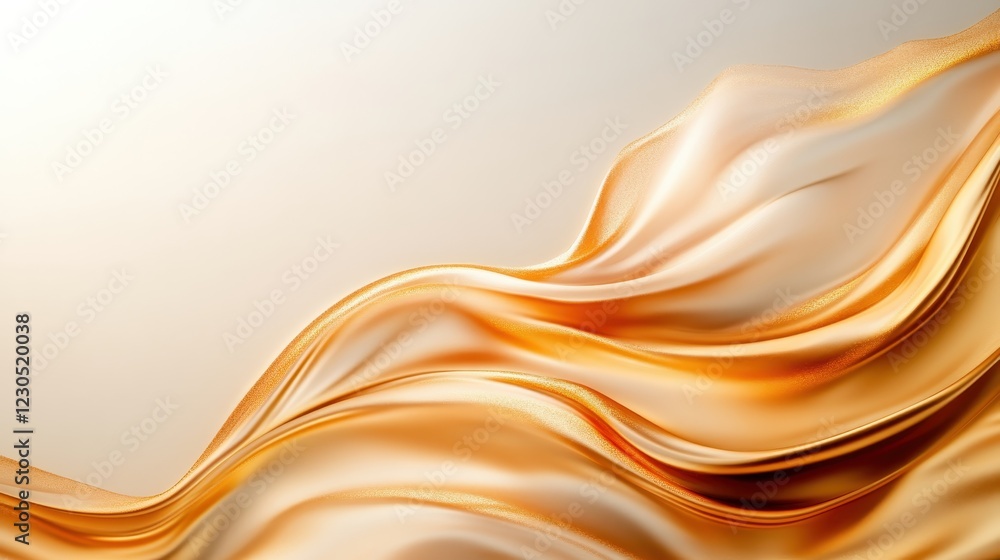 Poster this image captures the soft golden tones of flowing fabric blending beautifully with gentle lightin