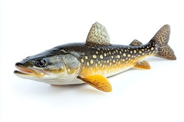 Obraz premium Brown Trout Fish on White Background