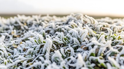 Close Up of Frost Covered Winter Plants