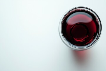 Top View of Red Wine in Glass