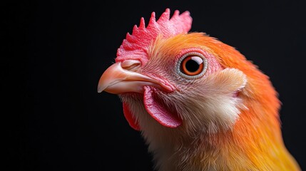 A stunning profile view of a rooster, highlighting its remarkable features and rich colors, celebrating the unique beauty and character of this noble bird.