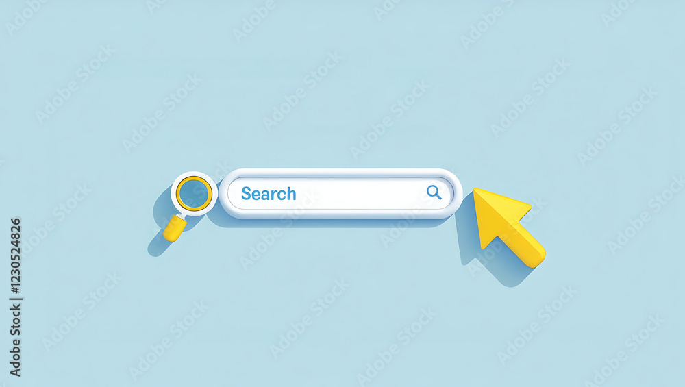 Poster search bar design: digital ui & web navigation,web design trends, search technology, online browsing