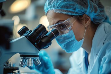 Dermatologist inspecting patient's skin for cancerous signs using advanced dermatoscopy techniques in a well-lit clinic